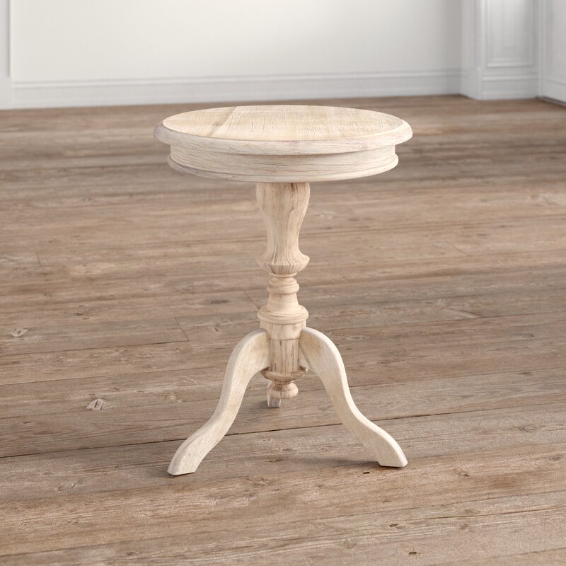 Aloysius solid wood pedestal end deals table